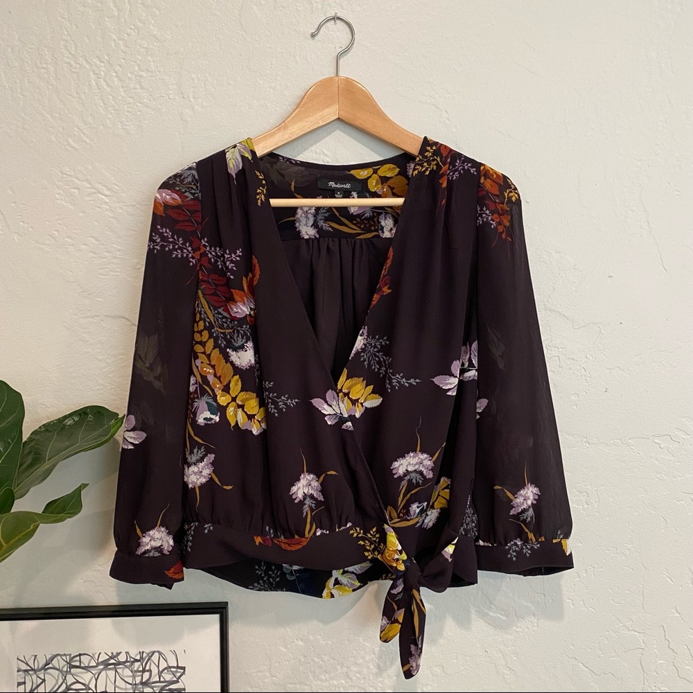 Madewell Wrap Top in Blooming Oasis